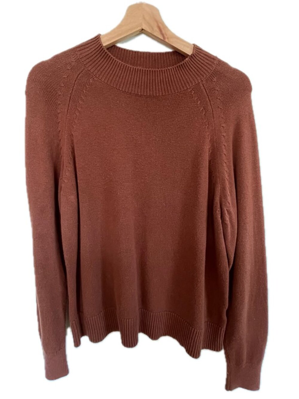 Quince 100%  Organic Cotton Lightweight Knit Sweater Brown Size Small
